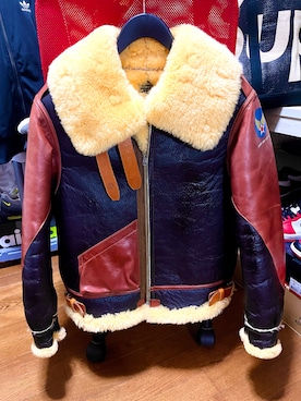 「Buzz Rickson's（バズリクソンズ）のアイテム（ムートンコート）」を使った、怠惰ですけれども®︎さん（メンズ・170cm）の冬コーディネート