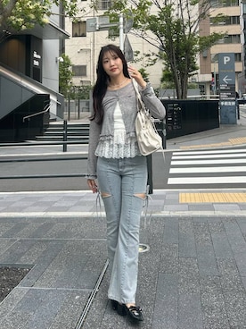 「Heather（ヘザー）のアイテム（パンツ）」を使った、nae🍒さん（レディース・168cm）の夏コーディネート