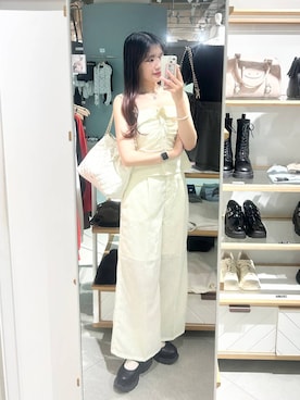 「Heather（ヘザー）のアイテム（バッグ）」を使った、nae🍒さん（レディース・168cm）の春コーディネート