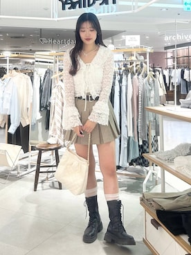 「Heather（ヘザー）のアイテム（バッグ）」を使った、nae🍒さん（レディース・168cm）の春コーディネート