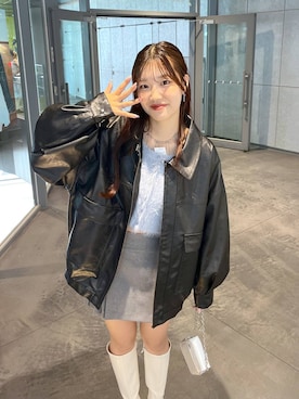 「アイテム（ブルゾン）」を使った、nae🍒さん（レディース・168cm・20代）の秋コーディネート
