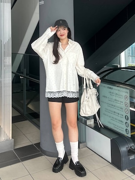 「Heather（ヘザー）のアイテム（パンツ）」を使った、nae🍒さん（レディース・168cm）の夏コーディネート