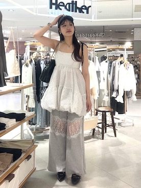 「Heather（ヘザー）のアイテム（バッグ）」を使った、nae🍒さん（レディース・168cm）の春コーディネート