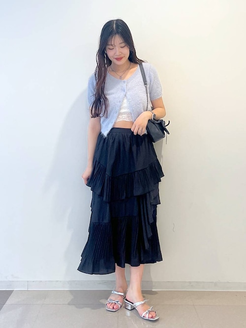 あすなページ セール】ランダムプリーツロングスカート 290330（スカート