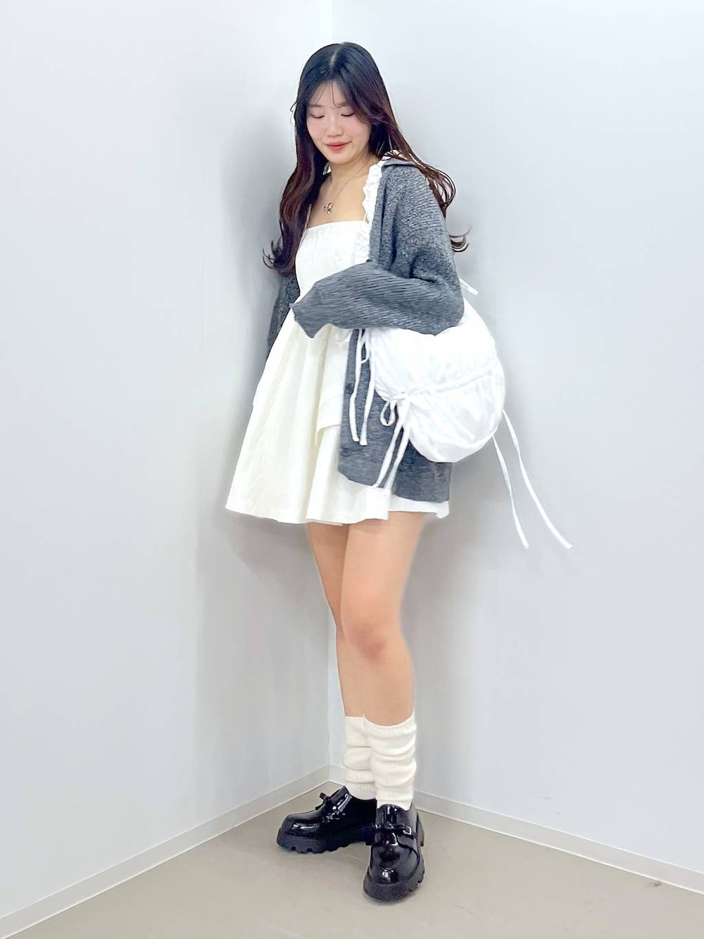 Heather（ヘザー）の「ハートジャガードキャミワンピース 291943