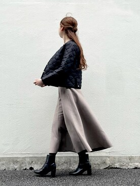 「Traditional Weatherwear」｜「アイテム（ノーカラージャケット）」を使った、syrupさん（レディース・162cm）の秋コーディネート