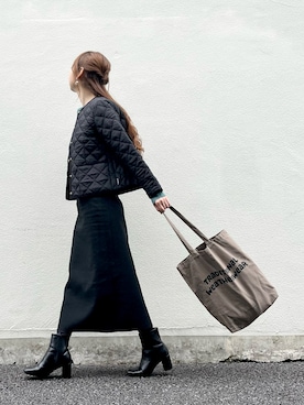 「Traditional Weatherwear」｜「アイテム（ノーカラージャケット）」を使った、syrupさん（レディース・162cm）の秋コーディネート