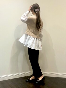 「秋トレンド2021」｜「アイテム（PC・スマホグッズ/家電）」を使った、syrupさん（レディース・162cm）の秋コーディネート