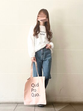 「Samansa Mos2 blue（サマンサモスモスブルー）のアイテム（スウェット）」を使った、syrupさん（レディース・162cm）の春コーディネート