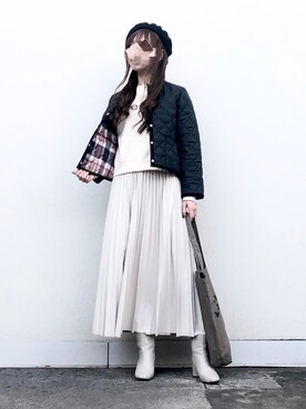 「Te chichi TERRASSE（テチチテラス）のアイテム（ハンチング/ベレー帽）」を使った、syrupさん（レディース・162cm）の秋コーディネート