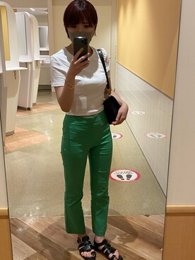 「ZARA（ザラ）のアイテム（Tシャツ/カットソー、ホワイト系）」を使った、liiiiisa30さん（レディース・160cm）の夏コーディネート