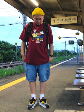 「FLIP THE SCRIPT（フリップザスクリプト）のアイテム（トップス）」を使った、ushikyoさん（メンズ・176cm）の秋コーディネート