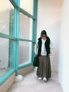 「アイテム（ベスト）」を使った、onoさん（レディース・150cm）の秋コーディネート