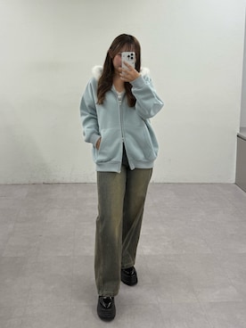 「アイテム（パーカー）」を使った、may81oさん（レディース・153cm）の秋コーディネート