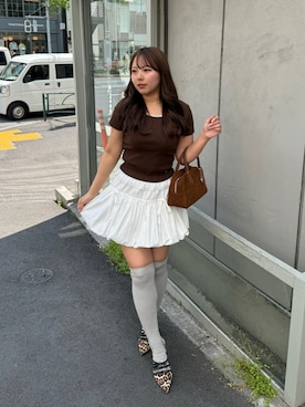 「韓国コーデ」｜「アイテム（スカート）」を使った、may81oさん（レディース・153cm）の春コーディネート