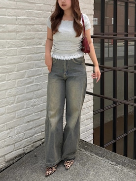 「アイテム（デニムパンツ）」を使った、may81oさん（レディース・153cm・20代）の夏コーディネート