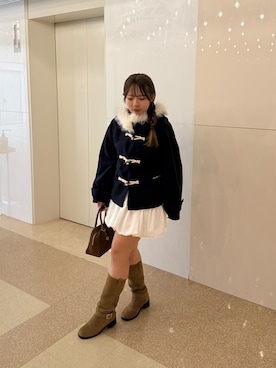 「アイテム（ダッフルコート）」を使った、may81oさん（レディース・153cm）の秋コーディネート