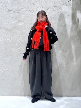 「アイテム（モカシン/デッキシューズ）」を使った、RINO🦋🤍さん（レディース・162cm・20代）の冬コーディネート