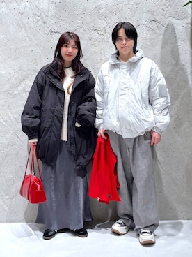 「アイテム（ボストンバッグ、レッド系）」を使った、RINO🦋🤍さん（レディース・162cm）の秋コーディネート