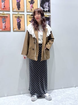 「アイテム（付け襟）」を使った、RINO🦋🤍さん（レディース・162cm）の秋コーディネート