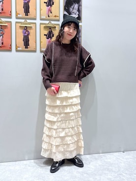 「アイテム（財布）」を使った、RINO🦋🤍さん（レディース・162cm）の秋コーディネート