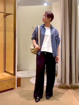 「Jena espace merveilleux(ジェナ エスパスメルヴェイユ)の【2サイズ展開/WEB限定カラー有】トロミイージーパンツ(その他パンツ、ブラック系)」を使った、kakkiiijenaさん(レディース・163cm)の春コーディネート