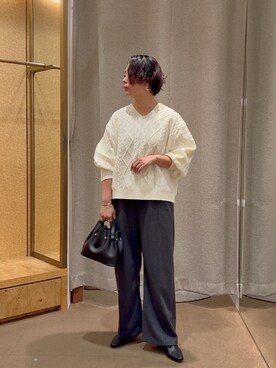 「Jena espace merveilleux(ジェナ エスパスメルヴェイユ)のストレッチショートブーツ(ブーツ、ブラック系)」を使った、kakkiiijenaさん(レディース・163cm)の秋コーディネート