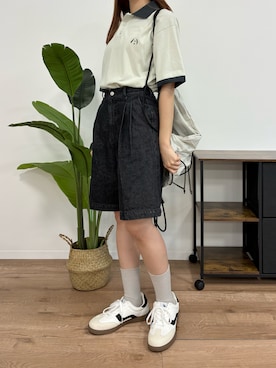 「アイテム（ポロシャツ）」を使った、senさん（レディース・164cm）の夏コーディネート