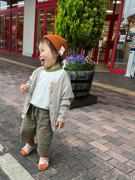 「アイテム（キャップ）」を使った、harubouさん（キッズ・90cm）の夏コーディネート