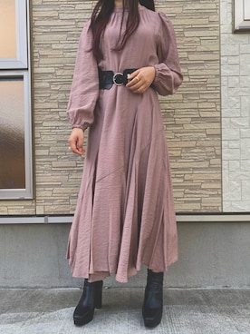 「And Coutureのアイテム（ワンピース、ピンク系）」を使った、wak☺︎さん（レディース・151cm）の秋コーディネート