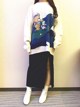 「HOOK（フック）のアイテム（ニット/セーター）」を使った、wak☺︎さん（レディース・151cm）の秋コーディネート