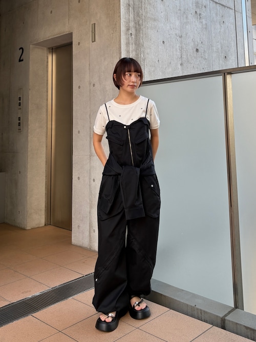 サロペット・オーバーオール・オールインワン Knuth Marf / lace up all in one / beige Knuth Marfのオールインワン・サロペットを使ったコーディネート