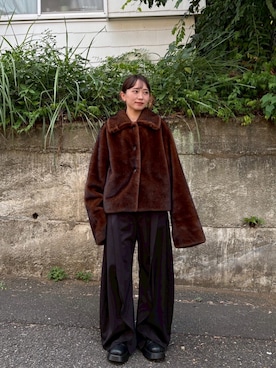 「Knuth Marf（クヌースマーフ）のアイテム（ジャケット/アウター）」を使った、Knuth Marfさん（レディース・153cm）の秋コーディネート