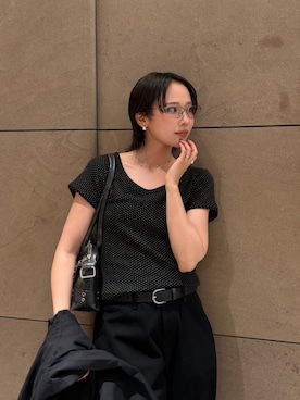 「Knuth Marf（クヌースマーフ）のlayered crewneck tee（Tシャツ/カットソー、その他）」を使った、Knuth Marfさん（レディース・159cm）の夏コーディネート
