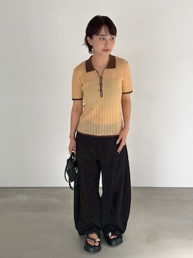 「アイテム（かごバッグ）」を使った、Knuth Marfさん（レディース・153cm）の夏コーディネート