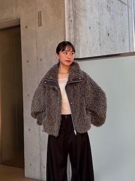 「Knuth Marf（クヌースマーフ）のアイテム（その他アウター）」を使った、Knuth Marfさん（レディース・153cm）の秋コーディネート