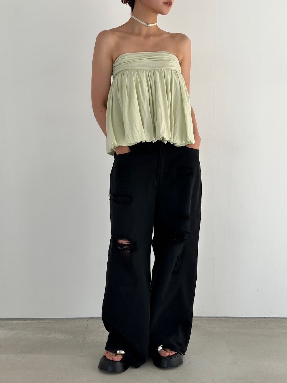 Knuth Marf トップス×パンツ 写真コーディネートセット Knuth Marf(Knuth Marf)|Knuth MarfのTシャツ/カットソーを使っ