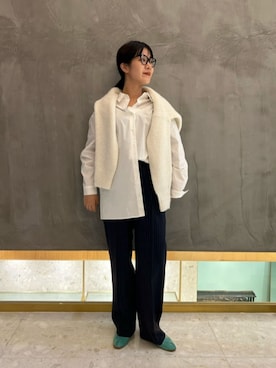 「ASTRAET（アストラット）のアイテム（パンツ）」を使った、柴田（shibata)さん（レディース・164cm）の冬コーディネート