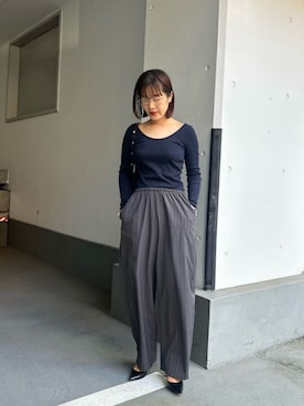 「ベーシック/トラッド」｜「アイテム（その他シューズ）」を使った、柴田（shibata)さん（レディース・164cm）の秋コーディネート