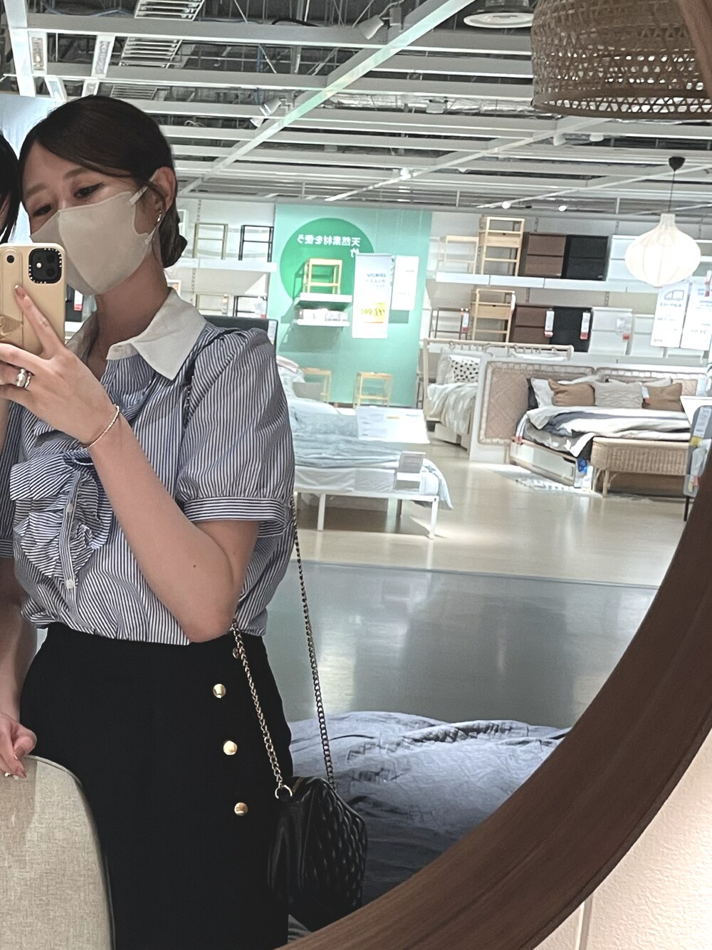 「休日スタイル、大人女子、大人コーデ、大人ガーリー」｜「ZARAのアイテム（トップス、ブルー系）」を使った、aiainさん（レディース・169cm）の夏コーディネートの1枚目の写真