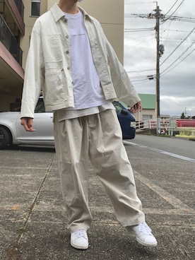「セットアップ風」｜「アイテム（ブルゾン）」を使った、cryさん（メンズ・175cm）の秋コーディネート