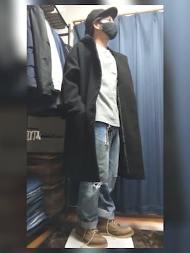 「RAGEBLUE（レイジブルー）のアイテム（キャップ）」を使った、bbtalさん（メンズ・162cm）の冬コーディネート