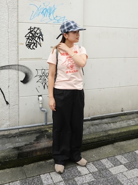 「アイテム（バックパック/リュック）」を使った、ぶんさん（レディース・153cm）の秋コーディネート