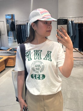 「アイテム（トートバッグ）」を使った、ぶんさん（レディース・153cm）の夏コーディネート