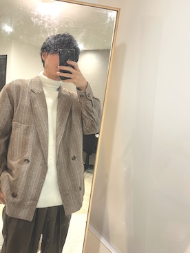 「RUUBON（ルーボン）のアイテム（ニット/セーター）」を使った、yuuukeyさん（メンズ・164cm）の冬コーディネート