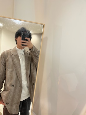 「remer（リメール）のアイテム（テーラードジャケット）」を使った、yuuukeyさん（メンズ・164cm）の冬コーディネート