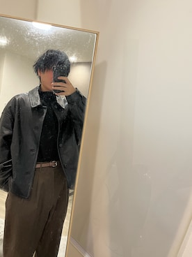 LIDNM（リドム）の「LEATHER SHORT BLOUSON（ブルゾン）」 - WEAR