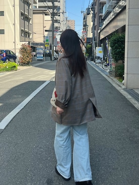 「アイテム（テーラードジャケット、ベージュ系）」を使った、SHさん（レディース・158cm）の冬コーディネート