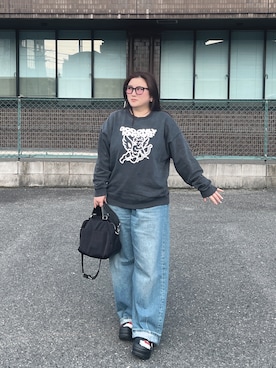 「アイテム（メガネ）」を使った、SHさん（レディース・158cm）の秋コーディネート