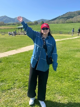 「アイテム（サングラス）」を使った、SHさん（レディース・158cm）の秋コーディネート